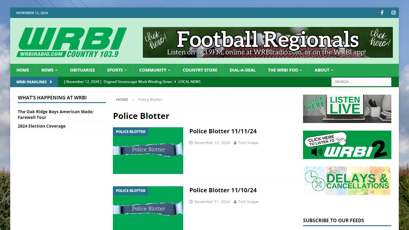 Police Blotter - WRBI Radio