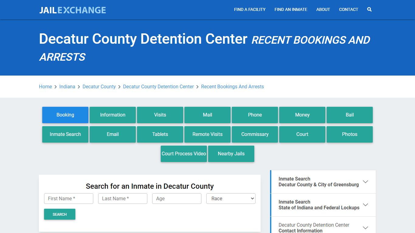 Decatur County Detention Center Recent Bookings And Arrests - Jail Exchange